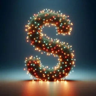 Christmas tree lights — letter S
