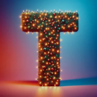 Christmas tree lights — letter T