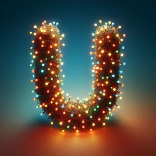 Christmas tree lights — letter U