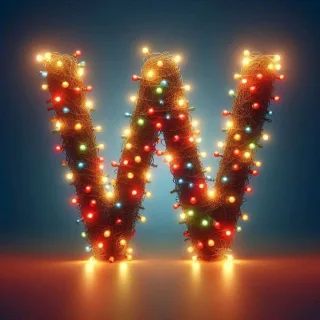 Christmas tree lights — letter W