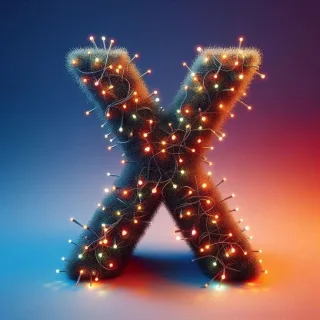 Christmas tree lights — letter X