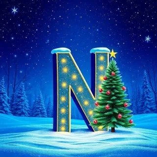 Christmas tree — letter N
