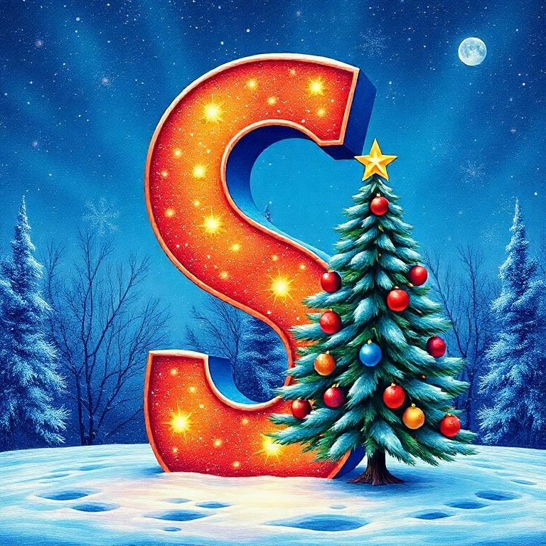 Christmas tree — letter S