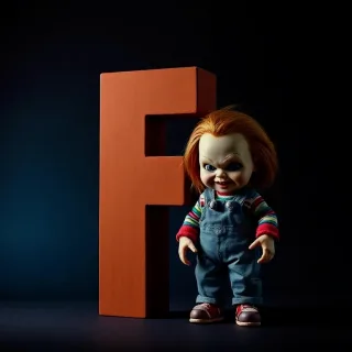 Chucky doll — letter F