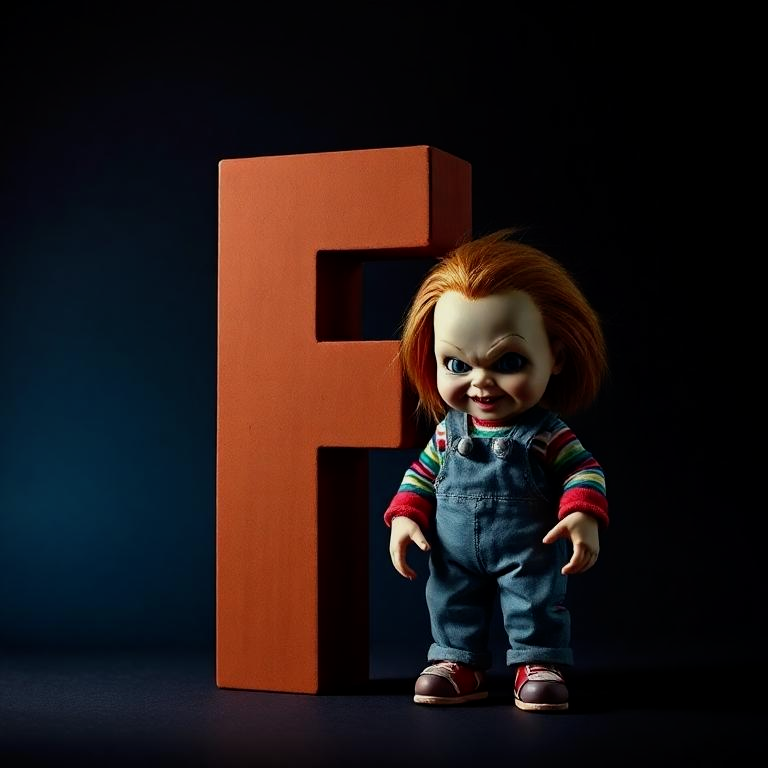 Chucky doll — letter F