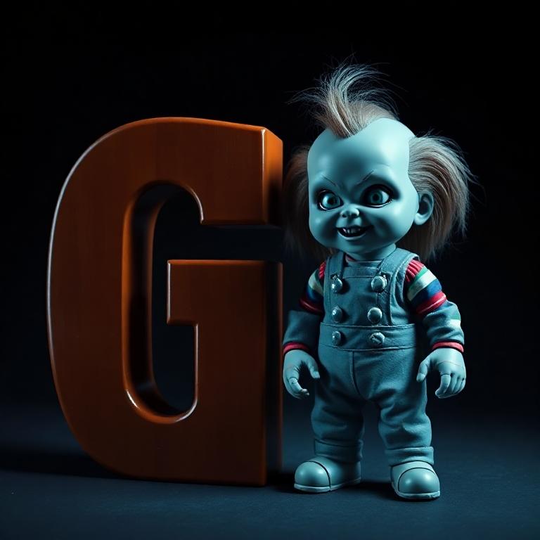 Chucky doll — letter G