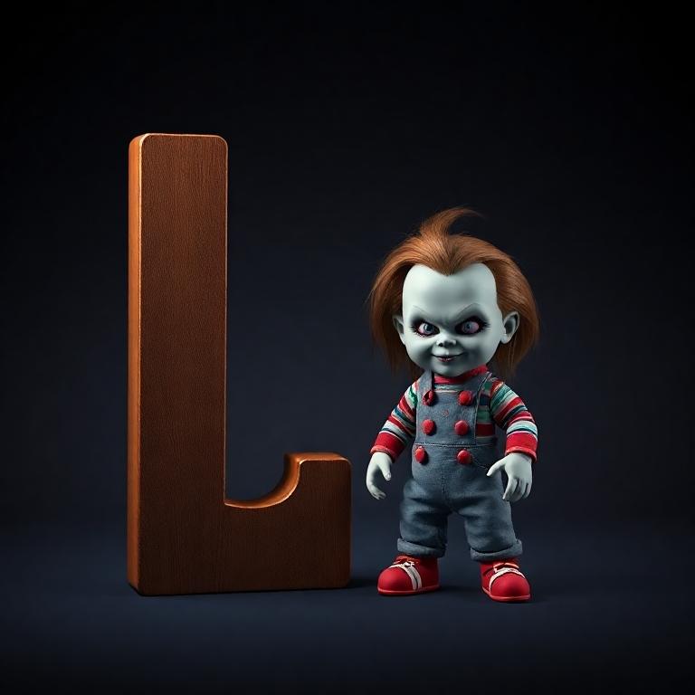 Chucky doll — letter L