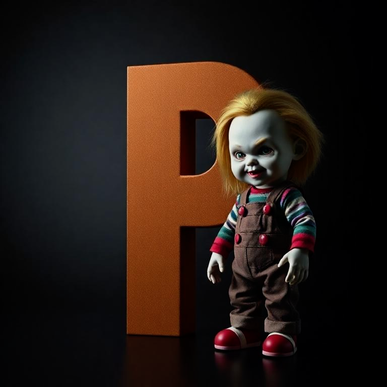 Chucky doll — letter P