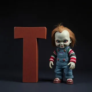 Chucky doll — letter T
