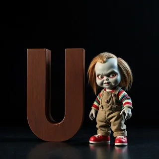 Chucky doll — letter U