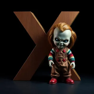 Chucky doll — letter X