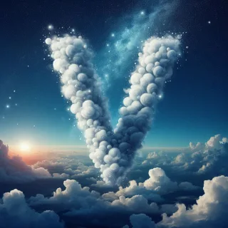 Clouds — letter V