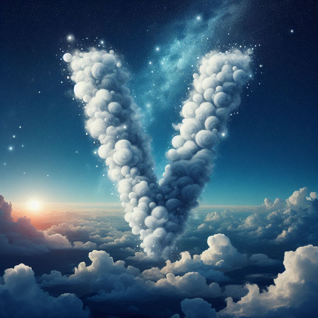Clouds — letter V