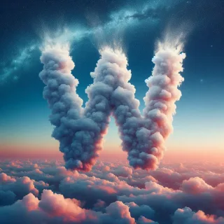 Clouds — letter W