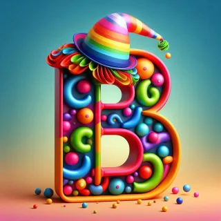 Clown hat — letter B (variant 2)
