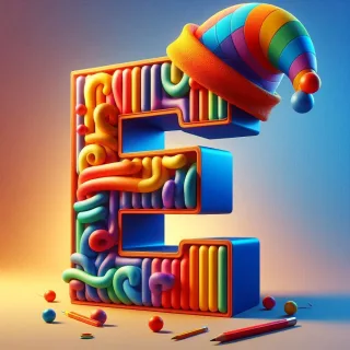 Clown hat — letter E