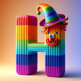 Clown hat — letter H