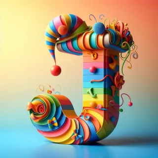 Clown hat — letter J (variant 2)