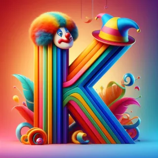 Clown hat — letter K (variant 2)