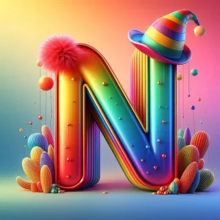 Clown hat — letter N