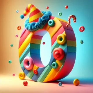Clown hat — letter O (variant 2)
