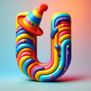 Clown hat — letter U