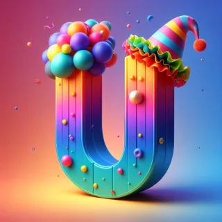 Clown hat — letter U (variant 2)