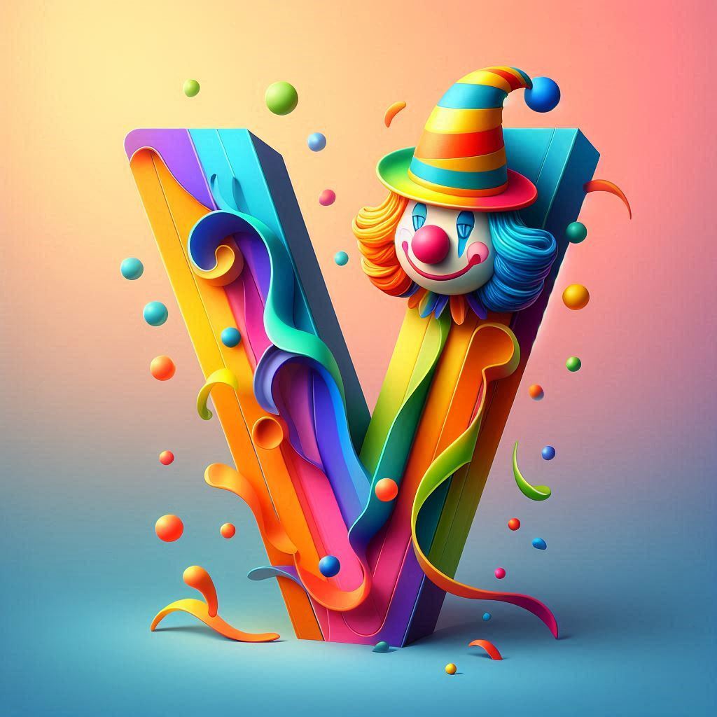 Clown hat — letter V