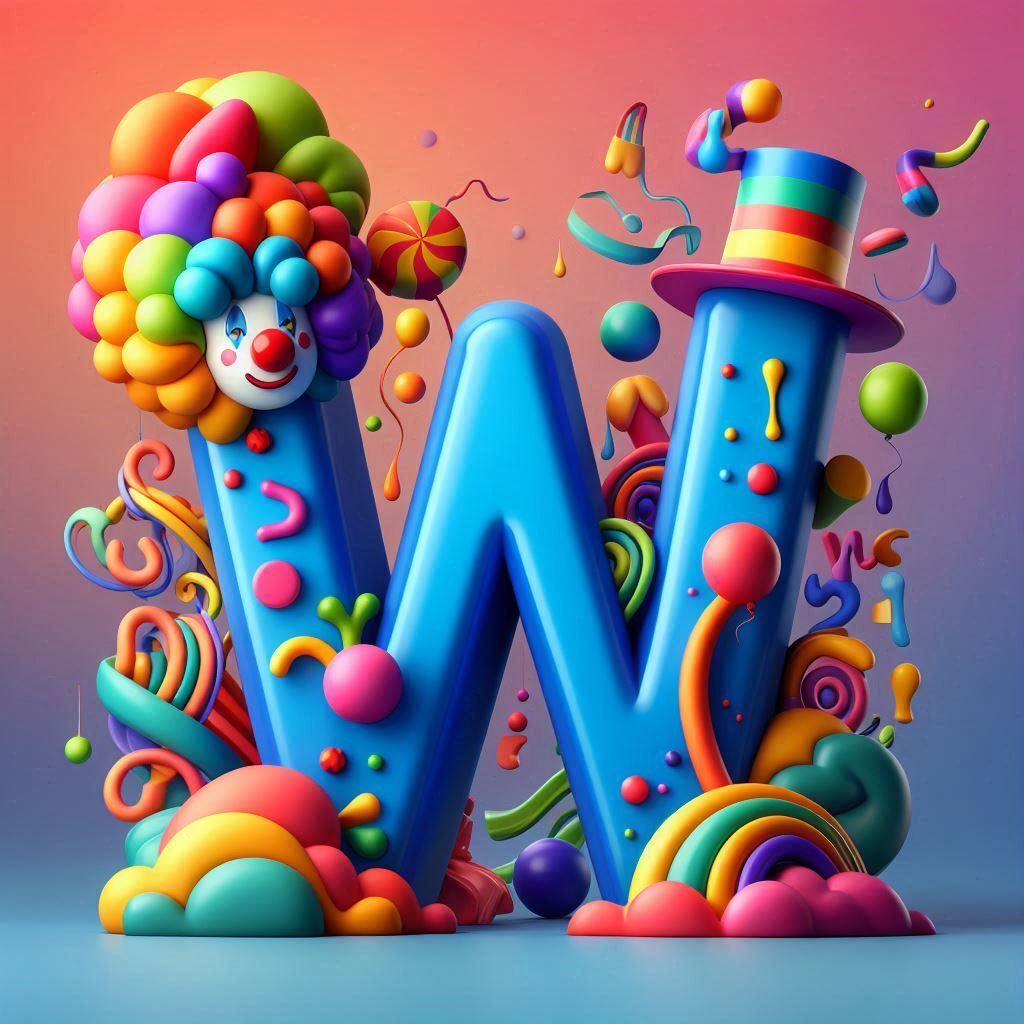 Clown hat — letter W