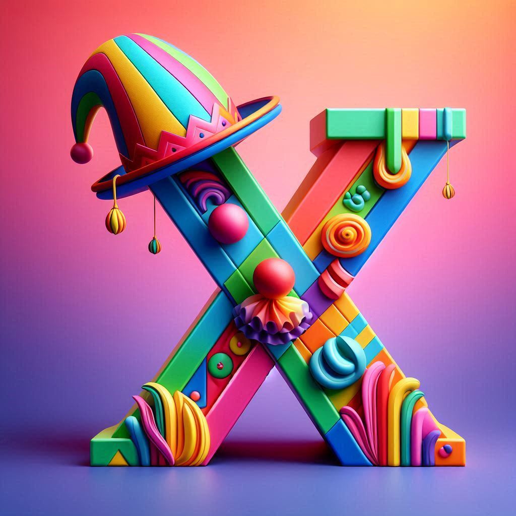 Clown hat — letter X