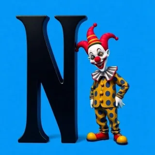 Clown — letter N