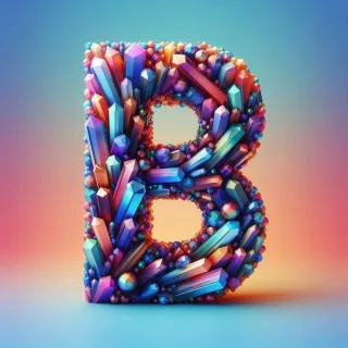 Colored crystal — letter B