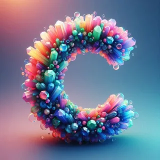Colored crystal — letter C