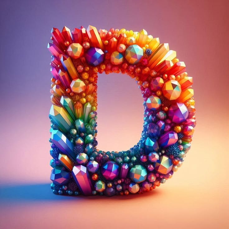 Colored crystal — letter D