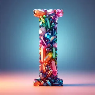 Colored crystal — letter I