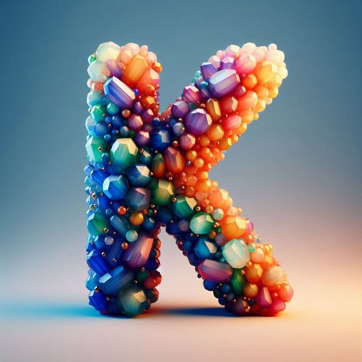Colored crystal — letter K