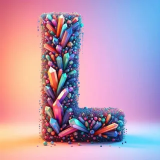 Colored crystal — letter L