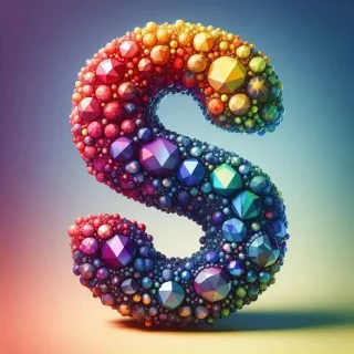 Colored crystal — letter S