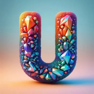 Colored crystal — letter U