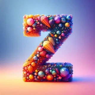 Colored crystal — letter Z
