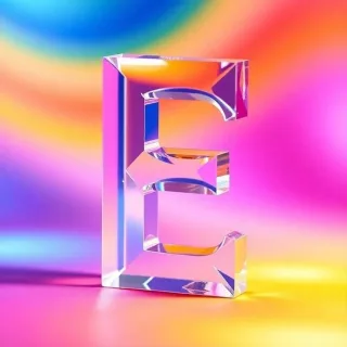 Colored glass 2 — letter E