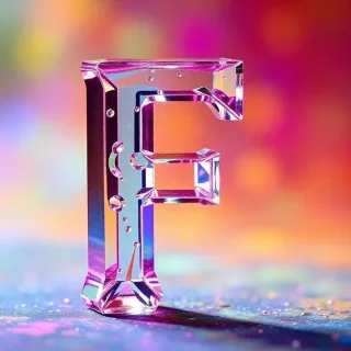 Colored glass 2 — letter F