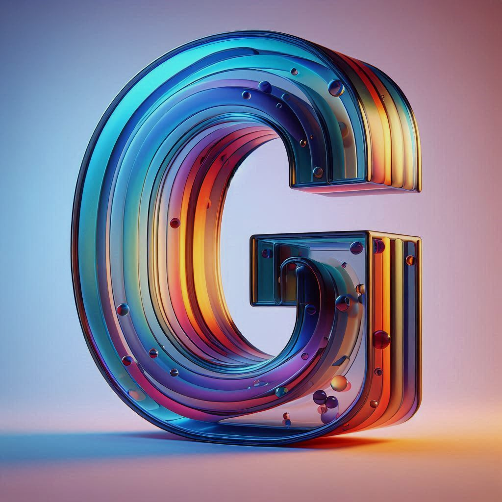 Colored glass — letter G