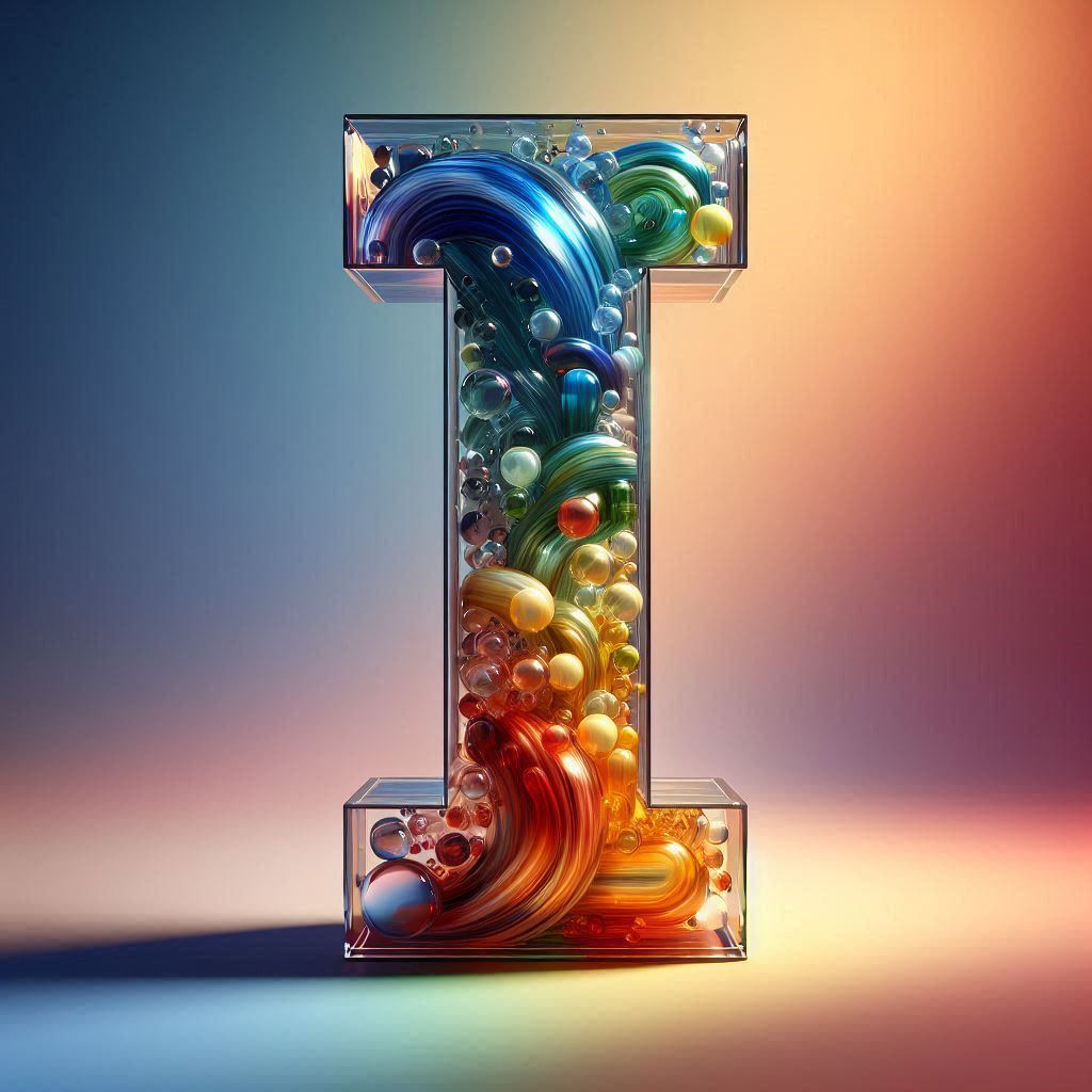 Colored glass — letter I