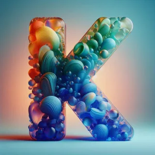 Colored glass — letter K