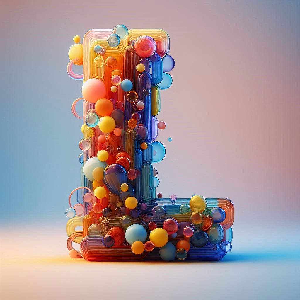 Colored glass — letter L