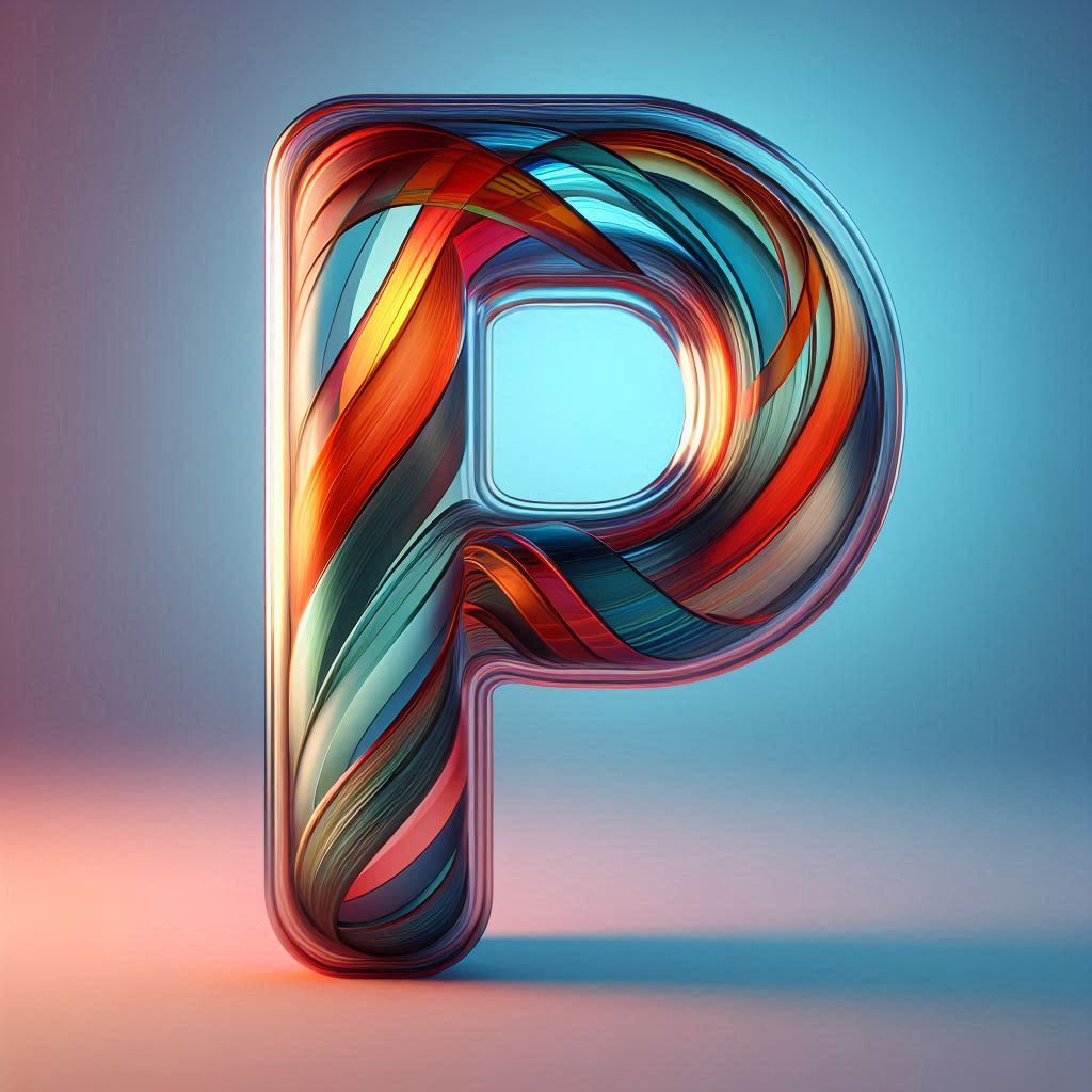 Colored glass — letter P