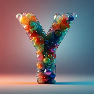 Colored glass — letter Y