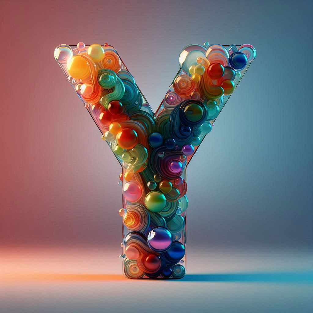 Colored glass — letter Y
