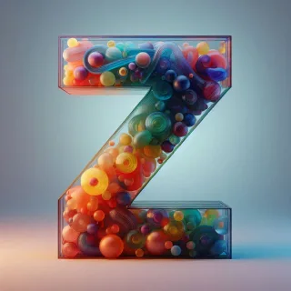 Colored glass — letter Z
